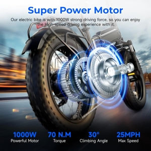Bici Elettrica Pieghevole Fat Tire da 20 Pollici Bicicletta Elettrica 36V Ebike Pieghevole per Adulti di Grande Successo - Product Image 5