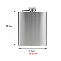 Gourde isotherme en acier inoxydable 304 de qualité alimentaire, 200 ml (7 oz), pour vodka et whisky