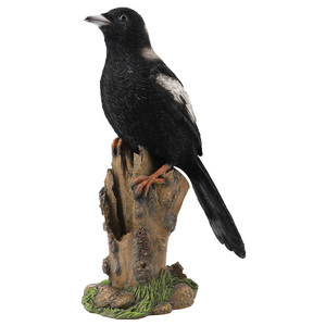 Oiseau sur d'arbre, Figurines d'animaux, SCULPTURE en résine polyrésine, décoration de la maison, Animal Magpie réaliste, 15 jours, 6 cm, fait à la main - Product Image 2