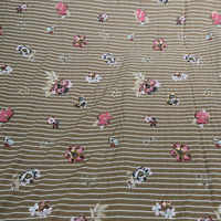 Tissu en microfibre respirant et lourd, brodé de petites fleurs dorées rayées et de sequins, brillant et luxueux, pour robes, hauts et jupes de mode
