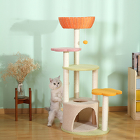 PAWBOND Arbre à chat de luxe en bois, du sol au plafond, avec griffoir, meuble chenil et tour d'escalade pour chat de grande taille