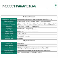 RS485 Soil Temperature Humidity Sensor PH Conductivity Detector Nutrient Salt Nitrogen Phosphorus Potassium Transmitter 7 In 1