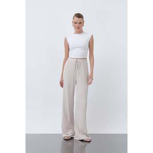 Pantalon côtelé à taille nouée pour femme -32224PNT - BEIGE - Product Image 1