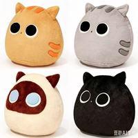 Peluche anti-stress chat noir de dessin animé, semi-finie, en cuir, garnie de coton PP, pour enfants