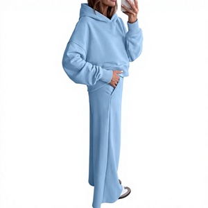 Conjuntos de 2 Piezas para Mujer Hechos a Medida por OEM, Sudaderas con Capucha de Manga Larga, Pantalones Deportivos de Pierna Ancha, Conjuntos Deportivos, Ropa Urbana, Conjuntos de Otoño 2026 - Product Image 4