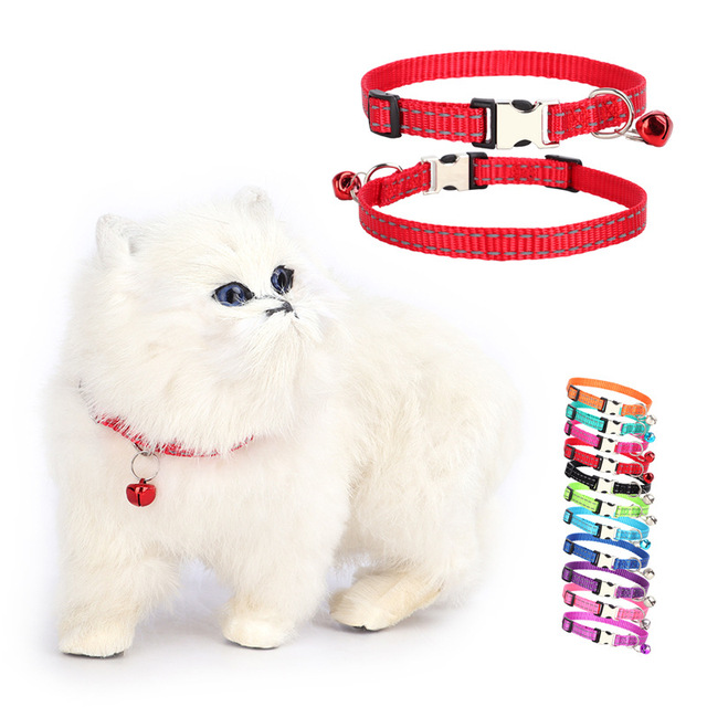 OEM/ODM Reflective Cat Collar Anti-lost DIY Buckle Outdoor Walking Nylon Collar Pet Collars