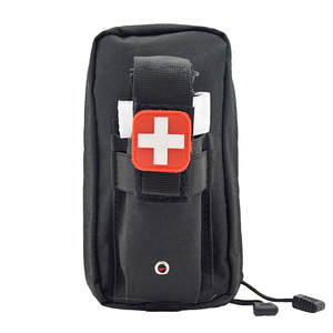 ブラックオックスフォードモールリップアウェイEMT戦術医療ポーチトラベルサイズ応急処置主催登山ツーリング用1Lメッドキットバッグ - Product Image 2