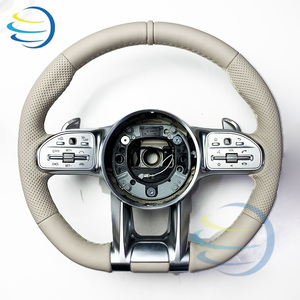 Volant en cuir cousu main sur mesure pour Mercedes-Benz <span class=keywords><strong>AMG</strong></span> CLS W218 W219 550 500 Classe S W116 W126 W140 W220 W221 W222 W223 - Product Image 1