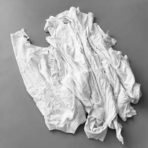 Chiffons de peintre récupérés 10 kg, qualité A, blancs, en coton industriel, pour le nettoyage et l'essuyage - Product Image 1