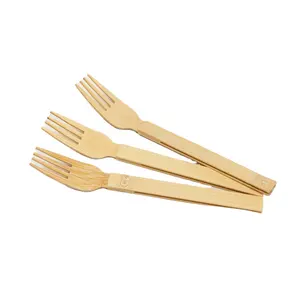 Environmentally Friendly Hot Sale High Quality Long Handle Salad Serving Disposable Bamboo Knife Fork Spoon