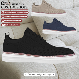 Chaussures de skate respirantes en cuir personnalisées, style marche, basses, pour hommes, avec logo personnalisé d'usine - Product Image 1