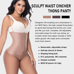 Modellatore Corpo a Vita Alta Snellente con Controllo Addominale, Senza Cuciture, Traspirante in Tessuto di Nylon, Modellante <span class=keywords><strong>per</strong></span> Glutei - Product Image 2