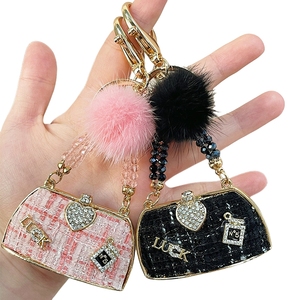Thời trang dễ thương Bling pha lê <span class=keywords><strong>Rhinestone</strong></span> Túi xách Keychain 3D <span class=keywords><strong>Mini</strong></span> Phụ nữ túi móc chìa khóa ví Keyring quyến rũ Mặt dây chuyền nữ tính Keychain - Product Image 1