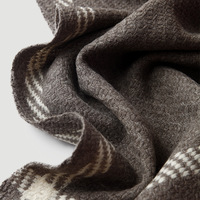 Écharpe et châle rayés en laine de yak pour femme, 65x195cm, double usage, épais et chaud, pour l'automne et l'hiver