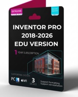 Software DIGILICEN Personalizable INVENTOR PRO EDU para Internet MAC, Suscripción de 1 Año, Instalación en DVD, 3PC, Disponible
