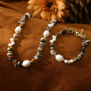 Gioielli Boho in Pietra Naturale, Collana e Bracciale con Perline in Stile Europeo e Americano, Regalo per Madre, Fidanzata, Amiche - Product Image 3
