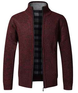 Cappotto Cardigan alla moda da uomo Casual in lana stile <span class=keywords><strong>Cool</strong></span> personalizzato giacca in pile a maglia taglie forti - Product Image 3