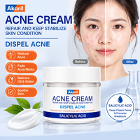 Crème contre l'acné Akaril 50g à l'acide salicylique pour éliminer les éruptions cutanées, resserrer les pores, atténuer les cicatrices, réparer la barrière cutanée, hydratant quotidien
