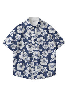 ハワイヨーロッパ系アメリカ人ファッションブランド香港スタイルメンズ半袖TシャツXLサイズフルプリントハーフスリーブシャツ付き - Product Image 2