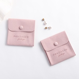 PandaSew - Bolsa de Joyería Personalizada con Logotipo Impreso, de Microfibra Suave, Tipo Gamuza Sintética, con Botón, para Anillos, Pendientes y Joyas - Product Image 5