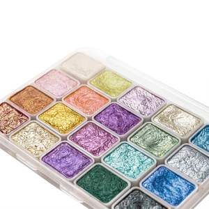 BECOL Professional - Juego de Pinturas de <span class=keywords><strong>Acuarela</strong></span> Sólidas de 20 Colores, Acuarelas Metálicas Perladas, Pinturas de <span class=keywords><strong>Acuarela</strong></span> en Pastel para Estudiantes de Arte - Product Image 4