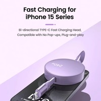 USB C a USB C 240W PD Cable de cargador retráctil Cable de datos de carga y sincronización rápida para iPhone 15 Pro Max para MacBook y portátil