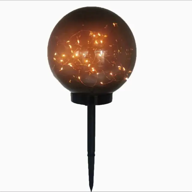 New Solar Powered Bright Outdoor Garden Path LED Ball Light Copper Wire String Light Inside