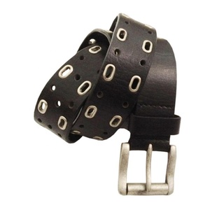 Ceinture en cuir véritable à clous, boucle en acier, ceinture tendance, logo personnalisé - Product Image 1