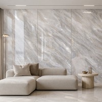 Panneau de fond en PVC marbré avec revêtement UV, panneau en dalle de marbre, panneau imprimé brillant imperméable, lot en stock