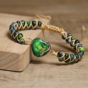 Hot Selling Trendy Unisex Chakra Stone Adjustable Braided Macrame <b>Bracelet</b> with Rainbow Heart <b>Beads</b> for LGBTQ Pride - Product Image 5