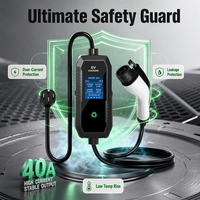 Chargeur EV portable 32A/40A J1772 avec câble de 20 pieds, Plug & Play, IP65, certifié CE, pour station de recharge EV portable en Amérique du Nord