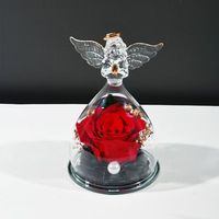 Grosir bunga yang diawetkan warna mawar di sudut malaikat kubah kaca untuk hadiah ulang tahun Hari Valentine hadiah Hari Ibu