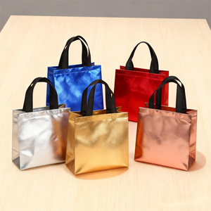 Sac de courses réutilisable en non-tissé, laminé au laser et thermosoudé, avec poignée, sac de transport recyclable pour supermarché et commerce de détail - Product Image 4