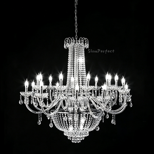 Lustre en fer électroplaqué et cristal pour décoration de mariage, lustres dorés et argentés pour plafond décoratif - Product Image 4