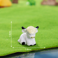 Miniatuur landschapsdieren: Hooglandkoe, doe-het-zelf decoratieve mini-ornamenten voor op het bureau, harsaccessoires voor het creëren van een scène