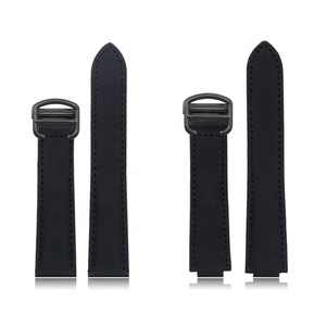 Correa de Reloj de Nailon en <span class=keywords><strong>Oro</strong></span> <span class=keywords><strong>Rosa</strong></span> y Negro de 18mm-25mm, Tela de Lona con Cierre Desplegable para Relojes <span class=keywords><strong>Cartier</strong></span> - Product Image 2