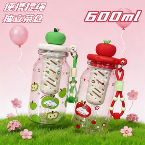 Cute Cartoon Straw Water Cup 600ml With Tea Infuser For Students - Product Image 5