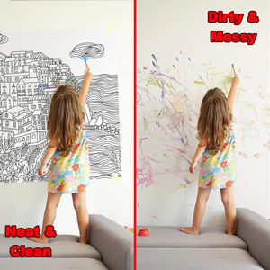 Nappe de coloriage réutilisable et non toxique pour enfants - Toile de peinture lavable pour les fêtes de Noël et de Pâques et les jeux <span class=keywords><strong>en</strong></span> <span class=keywords><strong>famille</strong></span> - Product Image 6