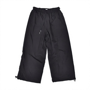 Pantalon de neige noir personnalisé imperméable coupe-vent 10 000 mm avec cordon de serrage à anneau en D, respirant, isolant et à ourlet ajustable pour l'hiver - Product Image 1