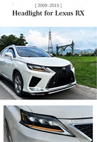 Nouveaux phares LED modifiés, clignotants de circulation, effet de lumière bleue en streaming pour Lexus RX 350 450h 270 2009-2014, mise à niveau