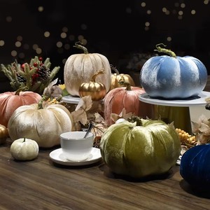 Calabaza de Franela Realista, Decoración de Simulación de Calabaza de Espuma de Terciopelo para Acción de Gracias, Halloween, Decoración de Mesa de Granja - Product Image 3