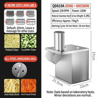 Mond.uk Hachoir et trancheuse commerciale 2-en-1 pour légumes 100W en acier inoxydable, coupe-patates en dés 6-26mm, hachage 3mm pour cuisine