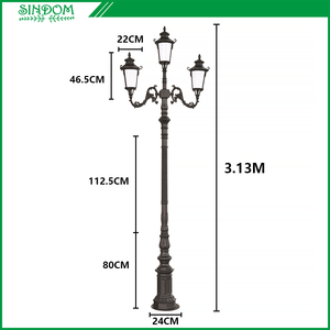 Farola de jardín de estilo europeo, lámpara de poste de suelo <span class=keywords><strong>para</strong></span> exteriores - Product Image 5