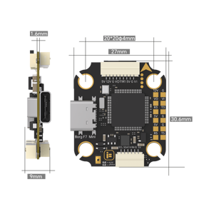 Hot Sales IFlight Borg Mini F7 Metal Flight Controller for <b>Racing</b> <b>Drones</b> 4-8S Upgrade 12V BEC VTX Switchable Accessories - Product Image 3