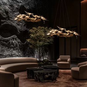 Lampadario Moderno Creativo a Forma <span class=keywords><strong>di</strong></span> <span class=keywords><strong>Rondine</strong></span>, Lampada a Forma <span class=keywords><strong>di</strong></span> Uccello, Struttura Personalizzata in Rame e Alluminio, per Soggiorno, Scale, Hall <span class=keywords><strong>di</strong></span> Hotel - Product Image 2