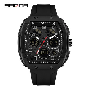 Reloj de Pulsera SANDA 6157 para Hombre, Estilo Deportivo y Moderno, Correa de Cuero, Cuarzo Analógico, Caja de Acero Inoxidable, Resistente al Agua - Product Image 6