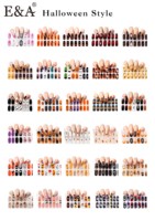 Autocollants pour ongles en gros OEM, couverture complète, motifs Halloween, designs pré-dessinés, wraps pour ongles, autocollants personnalisés avec logo