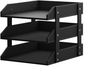 Organizador de Escritorio Negro de 3 Niveles, Bandeja para Archivos, Soporte para Documentos de Oficina, Estante de Almacenamiento de Papel para el Hogar y la Oficina - Product Image 2