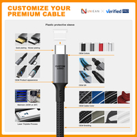 Câble USB C vers C tressé en silicone 2.0 UNIEAN, vente en gros d'usine, câble de charge rapide 3A de type C, câbles de données pour iPhone vers Android