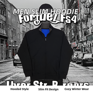 Sweat-shirt à capuche zippé pour homme en jersey uni, écologique, coupe décontractée, idéal pour l'hiver - Product Image 2